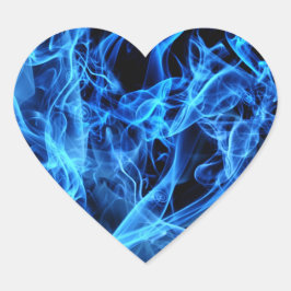 Blauw Abstract Hart Sticker