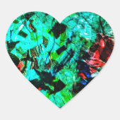 Blauw abstract hart sticker.Blauw hart abstract  Sticker (Voorkant)