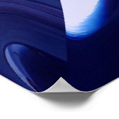 Blauw Abstract Hedendaags Kunstdruk Poster (Hoek)