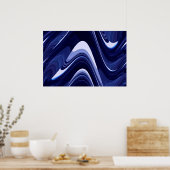 Blauw Abstract Hedendaags Kunstdruk Poster (Keuken)
