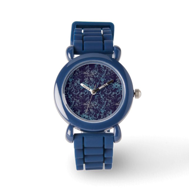 Blauw Abstract Horloge (Voorkant)
