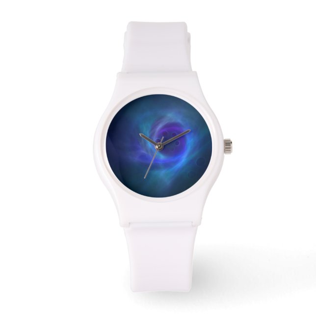 Blauw Abstract Horloge (Voorkant)