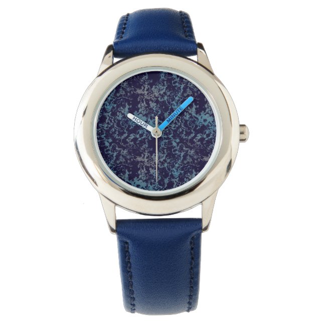Blauw Abstract Horloge (Voorkant)