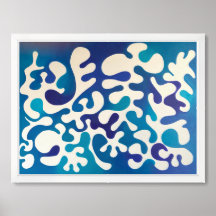 Blauw Abstract I Print