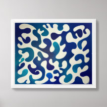 Blauw Abstract II Print