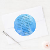 Blauw Abstract Inspirerend St. Francis Prayer Ronde Sticker (Envelop)
