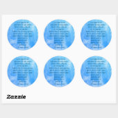 Blauw Abstract Inspirerend St. Francis Prayer Ronde Sticker (Vel)