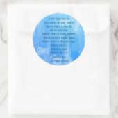 Blauw Abstract Inspirerend St. Francis Prayer Ronde Sticker (Tas)