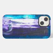 blauw abstract iPhone hoesje (Achterkant horizontaal)