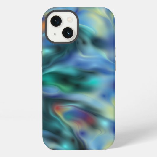 Blauw Abstract iPhone Hoesje (Achterkant)