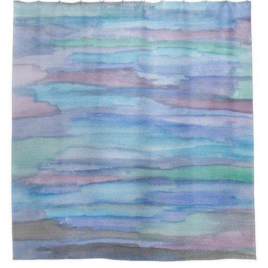 Blauw Abstract: Januari Morning Douchegordijn (Voorkant)