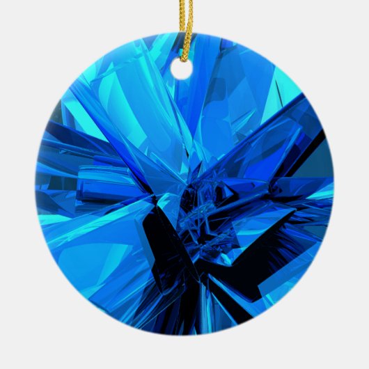 Blauw Abstract Keramisch Ornament (Voorkant)