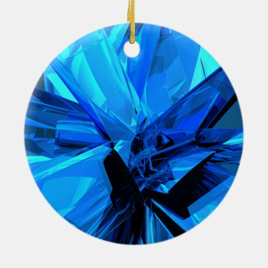 Blauw Abstract Keramisch Ornament (Achterkant)