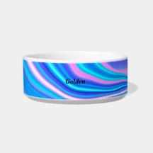 Blauw Abstract Keramisch Pet Bowl