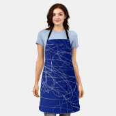 Blauw abstract kunstpatroon Apron Schort (Gedragen)