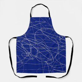 Blauw abstract kunstpatroon Apron Schort