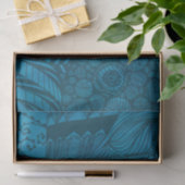Blauw Abstract Kunstpatroon Tissuepapier (Geschenk)
