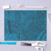 Blauw Abstract Kunstpatroon Tissuepapier (Craft)