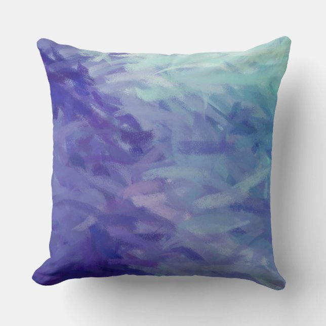 Blauw Abstract Kussen (Voorkant)