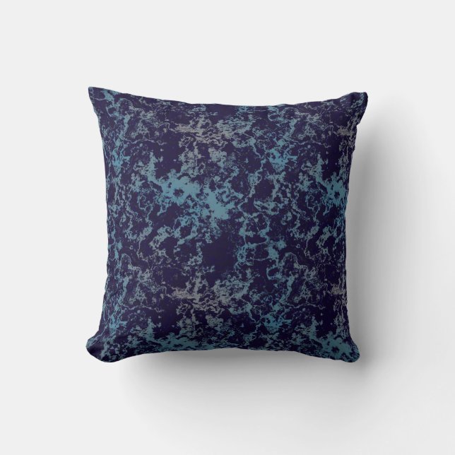 Blauw Abstract Kussen (Voorkant)