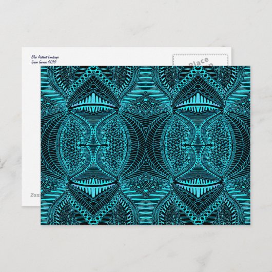 Blauw Abstract landschap Briefkaart (Voorkant / Achterkant)