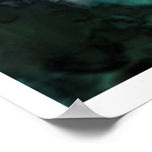 Blauw Abstract landschap Poster (Hoek)