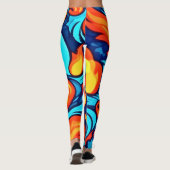 Blauw Abstract Leggings (Achterkant)