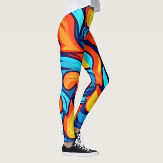 Blauw Abstract Leggings (Rechts)