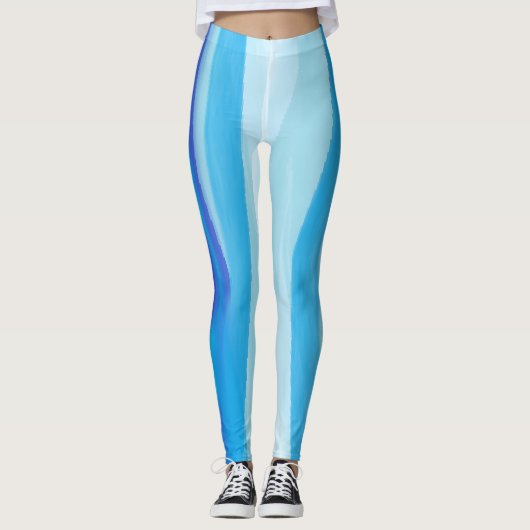 Blauw abstract leggings (Voorkant)