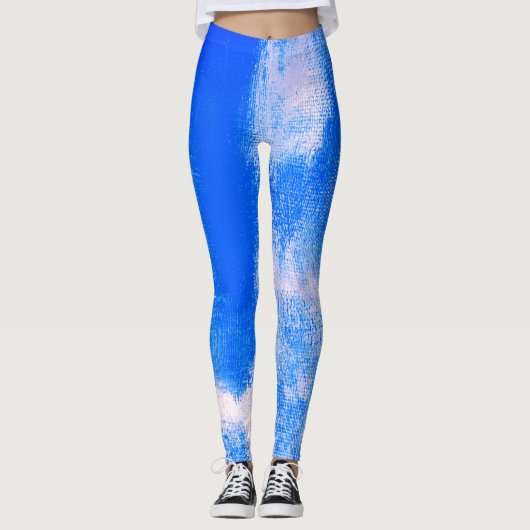 Blauw Abstract Leggings (Voorkant)