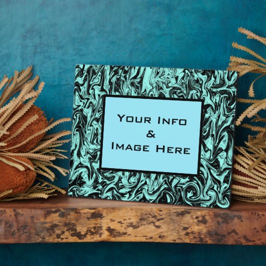 Blauw Abstract Lijst Fotoplaat (Zijkant)