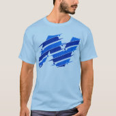 Blauw Abstract Logo T-Shirt | Moderne Futuristisch (Voorkant)