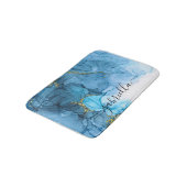 Blauw Abstract marmer Badmat (Gekanteld)