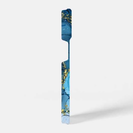 Blauw Abstract marmer iPhone Hoesje (Rechterkant)