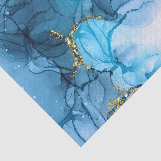 Blauw Abstract marmer Tissuepapier (Detail)