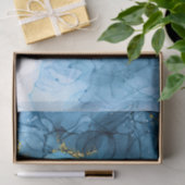 Blauw Abstract marmer Tissuepapier (Geschenk)