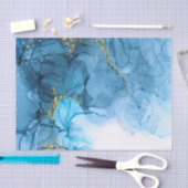 Blauw Abstract marmer Tissuepapier (Craft)