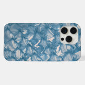 Blauw Abstract Marmeren Golven Telefoonhoes iPhone Hoesje (Achterkant horizontaal)