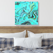 Blauw abstract marmeren textuur. canvas afdruk (Insitu (Slaapkamer))