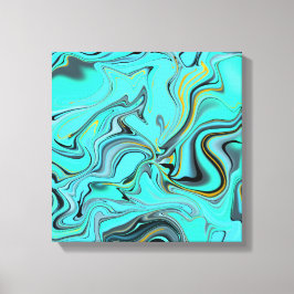 Blauw abstract marmeren textuur. canvas afdruk