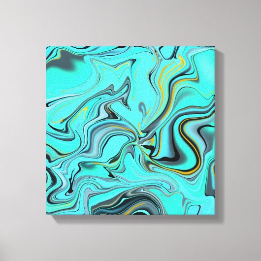 Blauw abstract marmeren textuur. canvas afdruk (Voorkant)