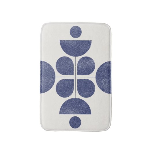 Blauw abstract middeleeuws patroon badmat (Voorkant Verticaal)