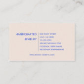 Blauw Abstract, modern, eenvoudig minimalistisch Visitekaartje (Achterkant)