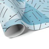 Blauw Abstract modern kunstdriehoekspatroon Cadeaupapier (Rol Hoek)