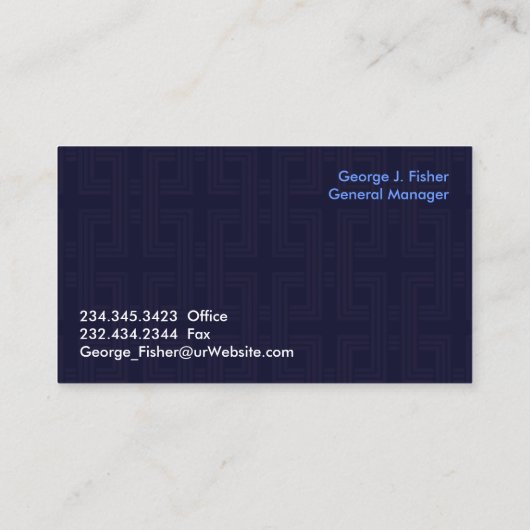 Blauw Abstract modern Visitekaartje (Achterkant)