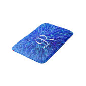 Blauw Abstract monogrammed Plush Bath Mat (Gekanteld)