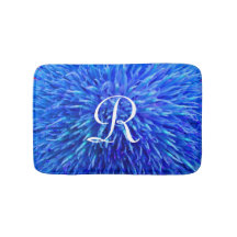 Blauw Abstract monogrammed Plush Bath Mat