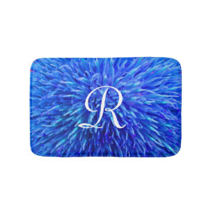 Blauw Abstract monogrammed Plush Bath Mat