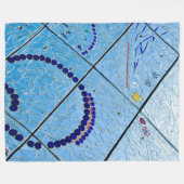 Blauw Abstract Mozaïek Fleece Deken (Voorkant (Horizontaal))