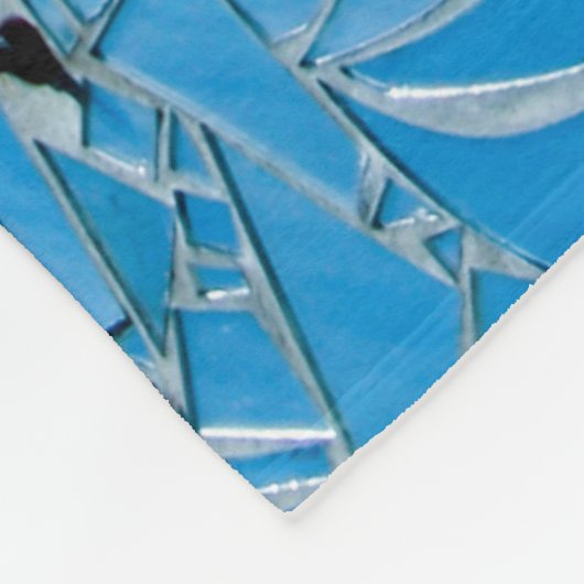 Blauw Abstract Mozaïek Fleece Deken (Hoek)